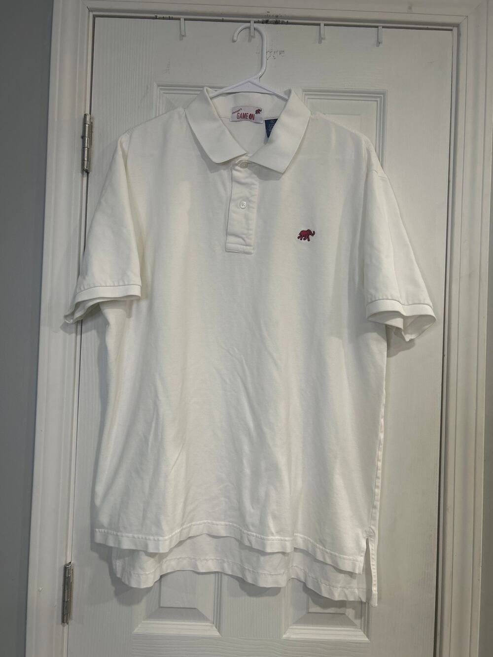 Vtg Metzger's Mobile AL Alabama Crimson Tide Elephant Polo Shirt White XL